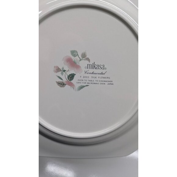 Mikasa Silk Flowers Dinner Plate 10" Continental USA Pink Floral Octagon - Picture 9 of 10